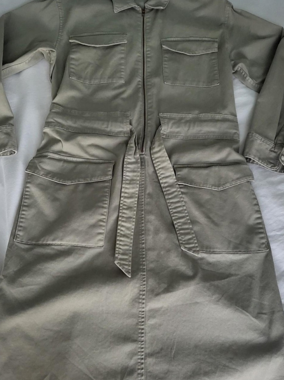 J. Crew Light Olive Utility Jacket Dress - Picture 4 of 8